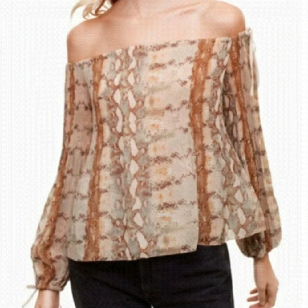 ARITZIA Wilfred Talence Pleated Off Shoulder Blouse Size XS